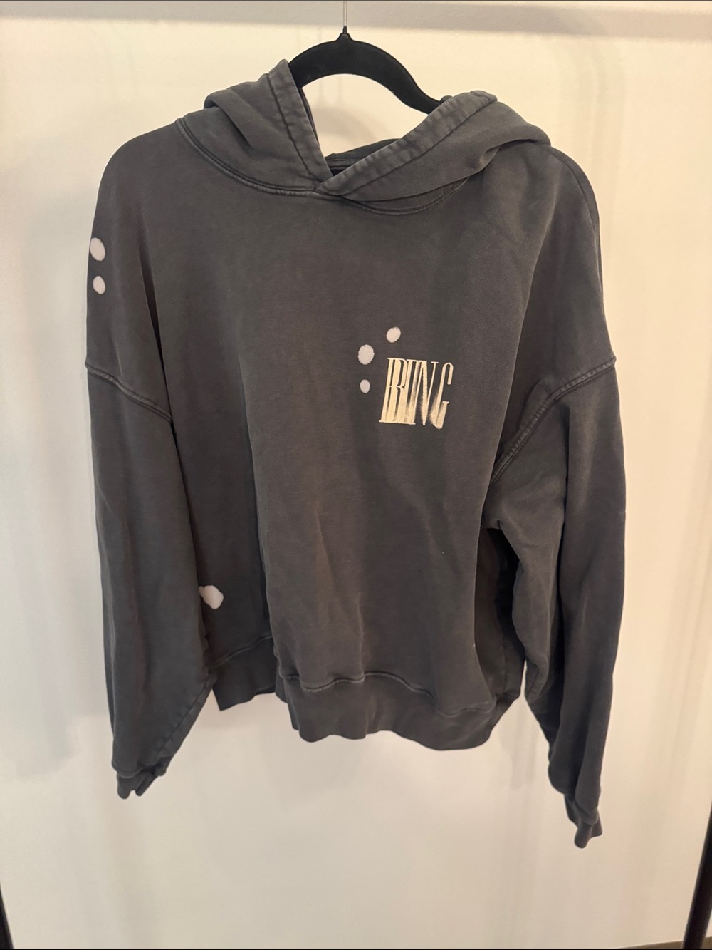 Anine Bing Alec Hoodie in Bing Bleached/Faded Black